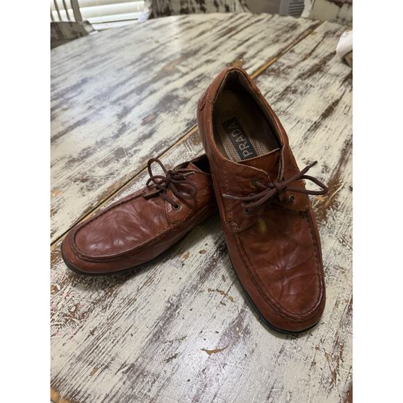 PRADA Men\'s Shoes Brown, Lace-Up, Size 11 US Loafers, boat Moc oxfords main image 5